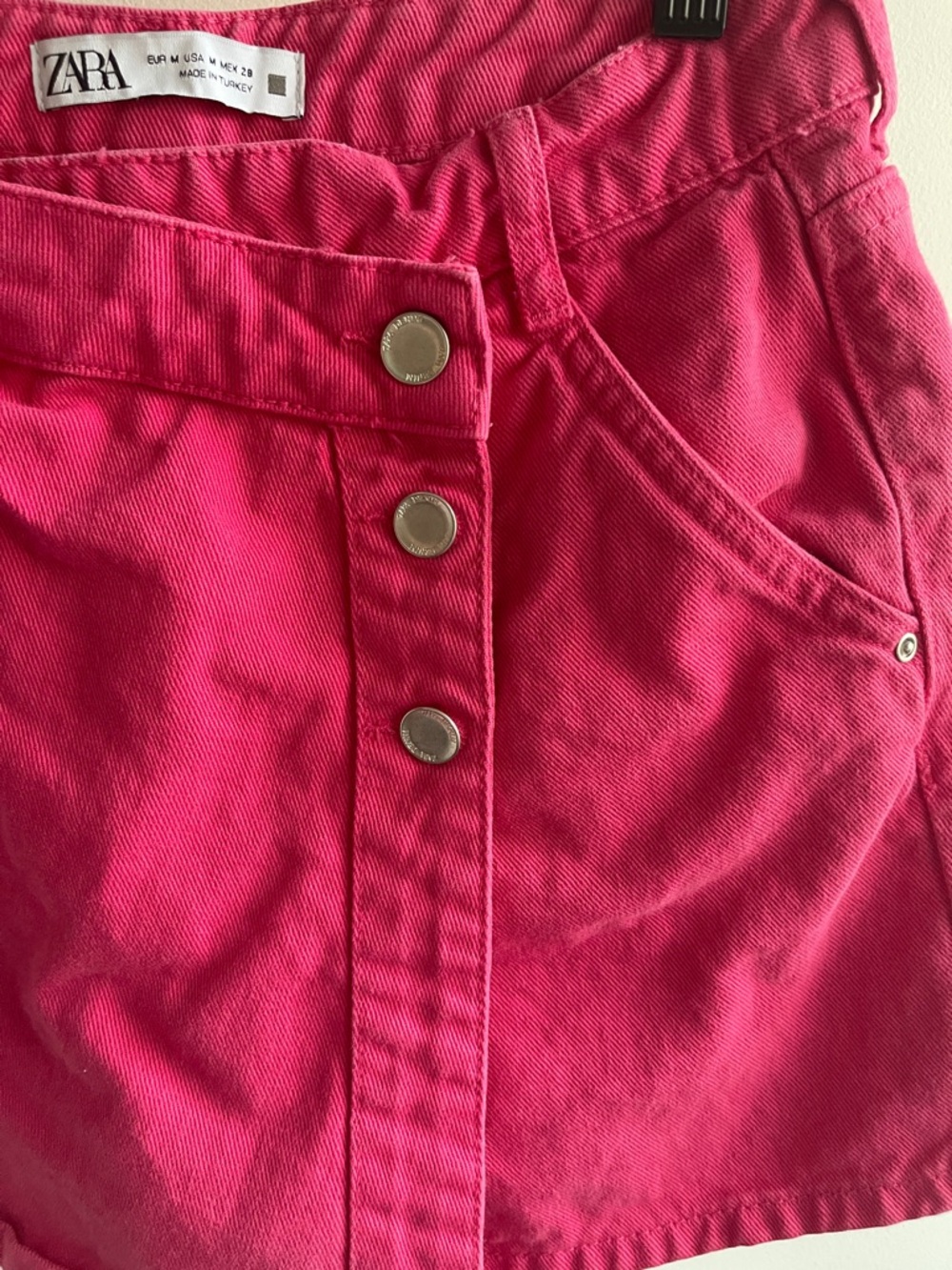 Zara Pink Cotton Wrap Front Skort Skirt Shorts Size M Barbiecore Y2K Asymetrical - Picture 6 of 11